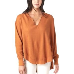 Free People Owen Thermal Top Autumn Wildflower Waffle Knit Womens Size XS